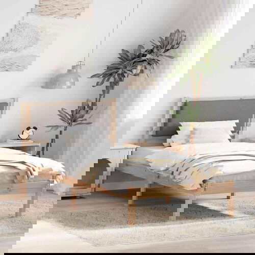  Okvir za krevet s uzglavljem Sivo-smeđa 100 x 200 cm Cijene