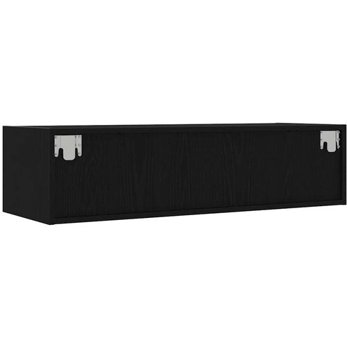 ormarić s LED svjetlima crni 100X35,5x25 cm Slike