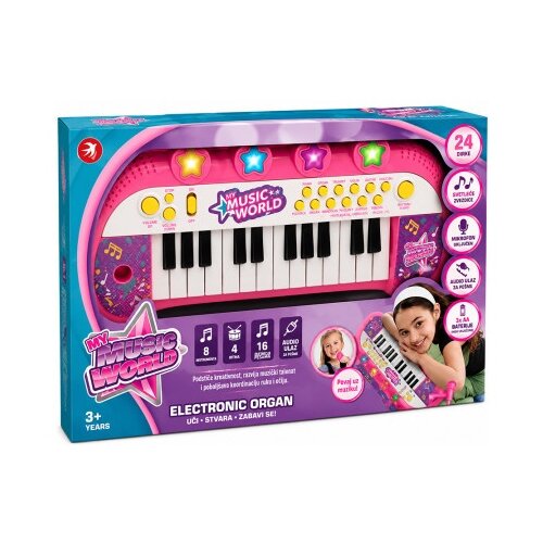  Električna klavijatura sa 24 dirke i mikrofonom pink ( 1046493 ) Slike