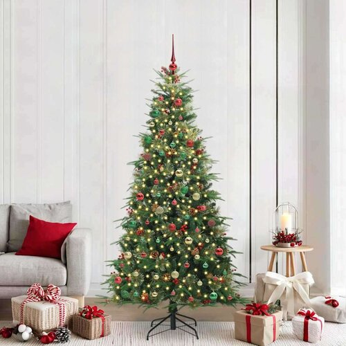 vidaXL Umjetno božićno drvce s nogom s stalakom Zelena 210 cm PE i PVC Cene