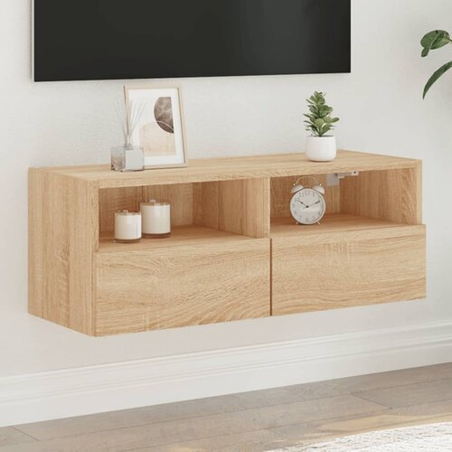 vidaXL Stenska TV omarica sonoma hrast 80x30x30 cm inženirski les Cene