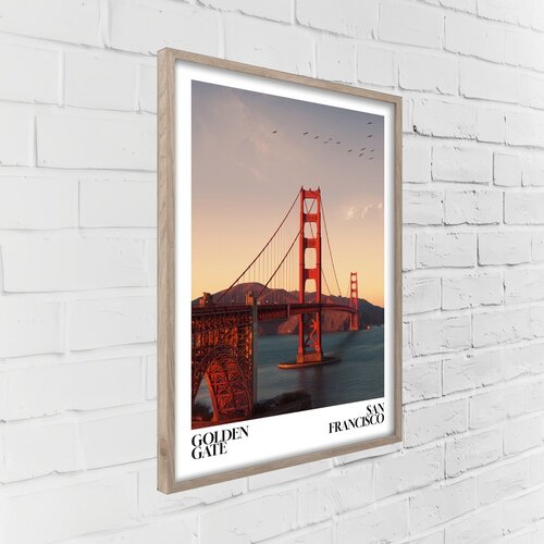 Styler Tiskana slika z okvirjem 50x70 cm Golden Gate &amp;ndash; Slike