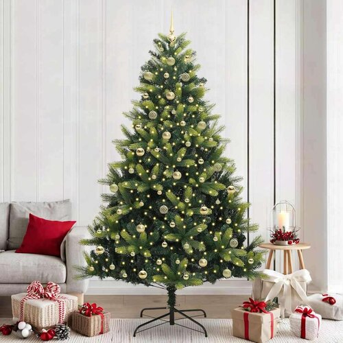 vidaXL Umjetno naplašeno božićno drvce s 300 LED svjetlima 240 cm Cijene