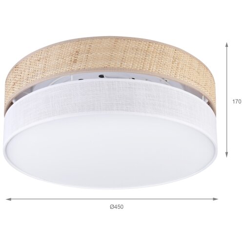  plafonska svetiljka sirja boho 2xE27/15W/230V, prečnik 45 cm, bež/bela Slike