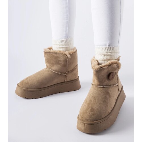 Gemre Brown insulated snow boots with button Ronco Cene