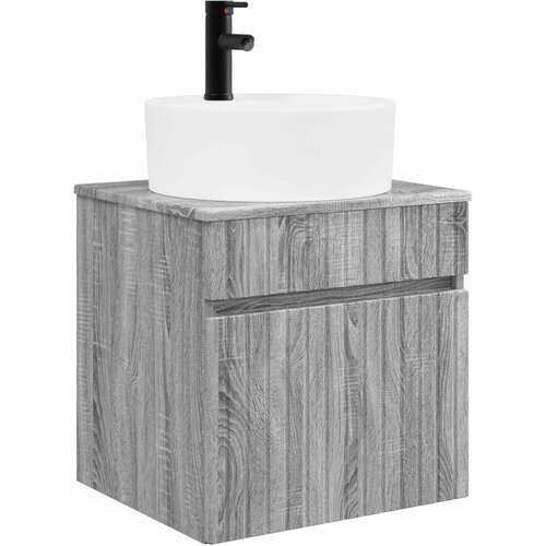 vidaXL Lavabo - Umivaonik s policom za zid Siva Sonoma 49 x 44 5 x 65 cm - Siva Sonoma Cene