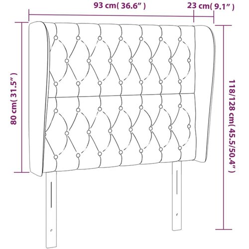 vidaXL Uzglavlje s u&scaron;ima tamnoplavi 93x23x118/128 cm bar&scaron;unasti Cijene