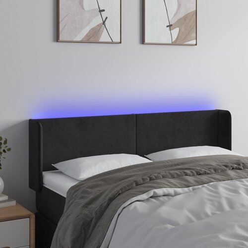  LED uzglavlje crno 147x16x78/88 cm baršunasto Cene