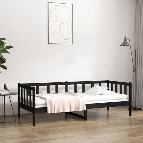  Dnevni ležaj crni 90 x 190 cm od masivne borovine Cene