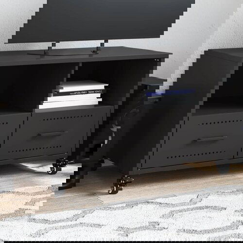 vidaXL TV ormarić crni 68 x 39 x 43,5 cm hladno valjani čelik Cijene