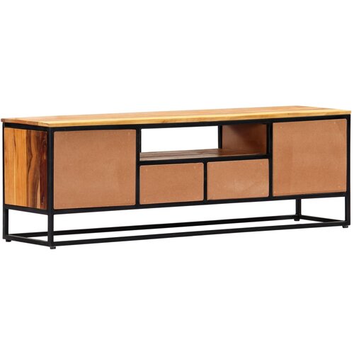 Maison Chic TV omarica - TV stojalo - Televizijska omarica 120x30x40 cm trden predelan les in jeklo, (21699147) Slike