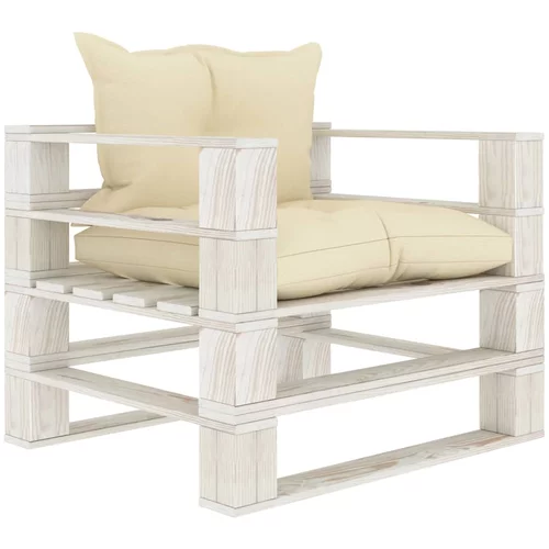  sofa od paleta s krem jastucima drvena