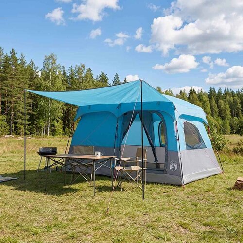  Obiteljski šator s krovom Plava 380 x 260 x 190 cm Poliester Cene