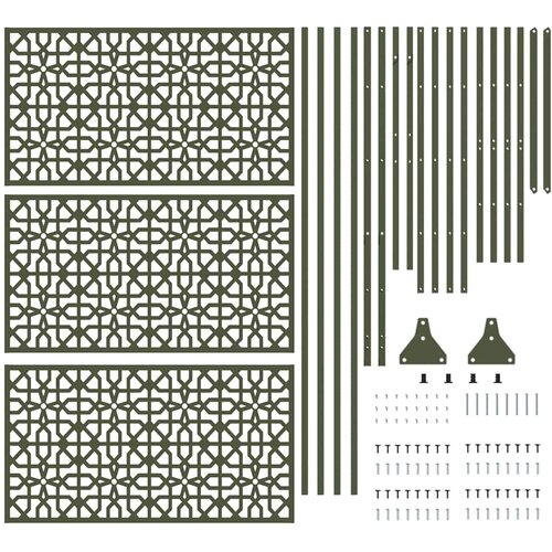  Zaslon za privatnost 100 x 50 x 180 cm Čelik Maslinastozelena Slike