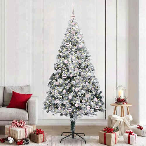 vidaXL Umestno božično drevo med 300 LED Zelena 240 x 150 cm Cene