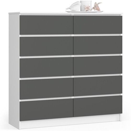 AKORD KOMODA K120 10SZ CLP BELO / SIVO, (21703152) Cene