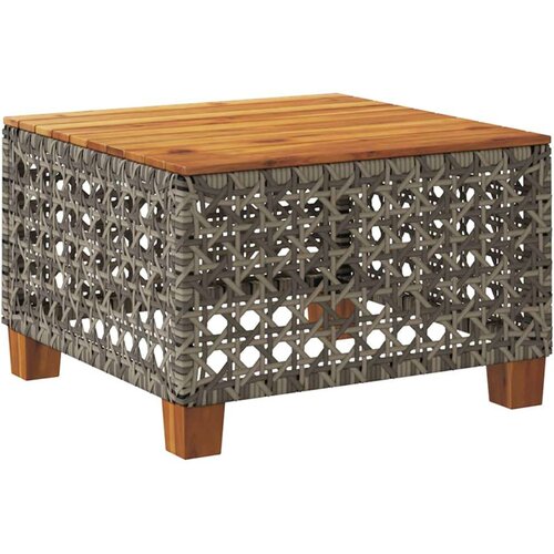 VidaXL vrtni stol sivi 55 x 55 x 36 cm od poliratana i bagremovog drva Slike
