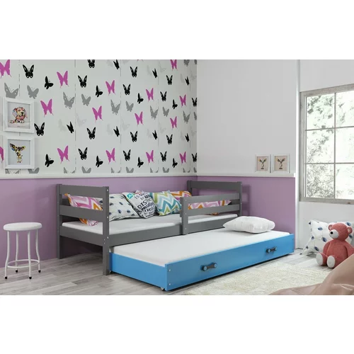 BMS Group Otroška postelja Eryk z dodatnim ležiščem - 80x190 cm - grafit/modra