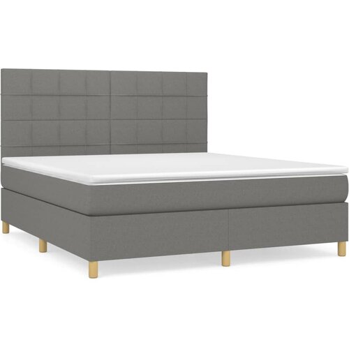 Maison Chic Box spring postelja - Vzmetna postelja z vzmetnico temno siva 160x200 cm blago SL20752, (21893735) Cene