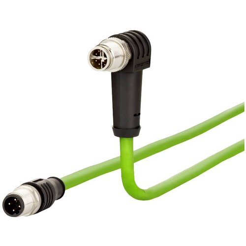 Metz Connect 142M2X1B010 M12 omrežni kabel CAT6a S/FTP 1 m zelena PUR pla&scaron;č, kislinsko odporen, odporen na ozon, UV odporen, primeren za verigo za spe, (20533015) Cene