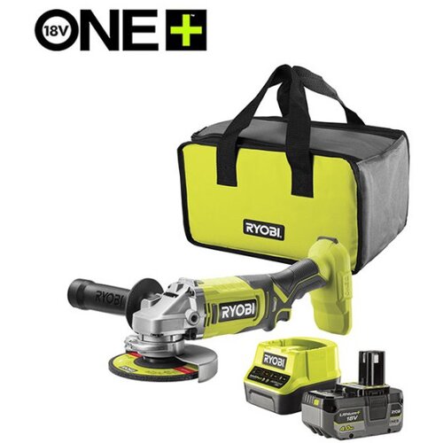Poljobit Set aku. ugaona brusilica (125mm) + punjač+ baterija 4Ah (18V ONE+™) – RYOBI RAG18125-1C40S Cene