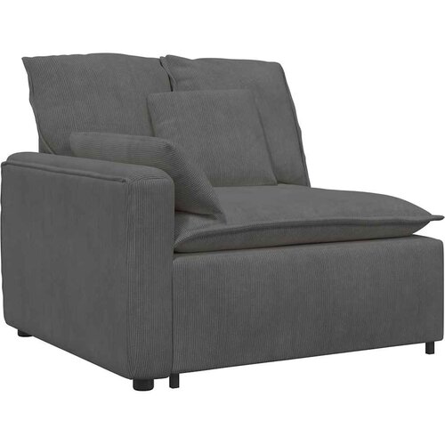  Modularna sofa s jastucima, korduro tkanina, tamno siva Slike