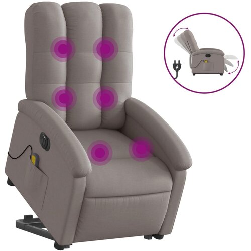 vidaXL Električni masažni naslanjač s funkcijo vstajanja taupe, (20922644) Cene