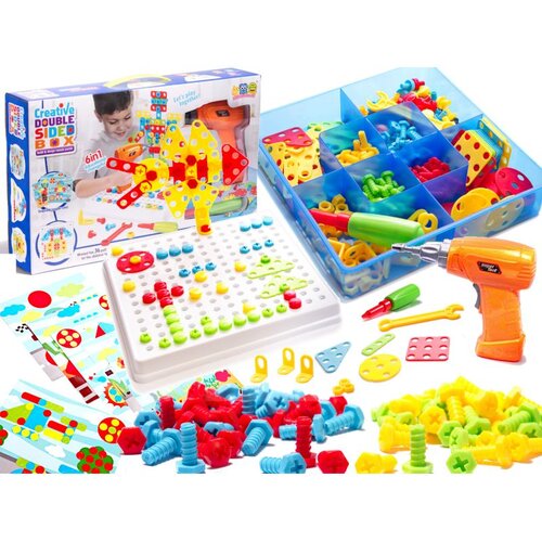  Kreativni set odvijač, bušilica, vijci, kockice, 261 element Cene