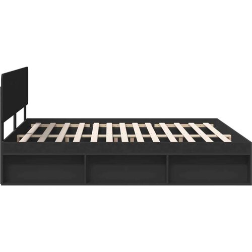  Okvir za krevet Crna 200 x 200 cm Čvrsto borovo drvo Slike