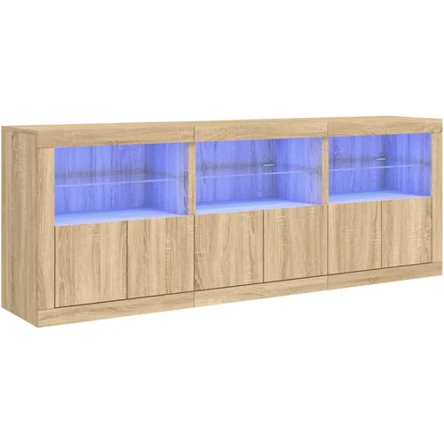 MAISON CHIC Komoda - Predalnik z LED lučkami sonoma hrast 181,5x37x67 cm, (21720983)