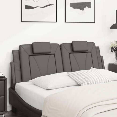VidaXL Jastuk za uzglavlje sivi 120 cm od umjetne kože Slike