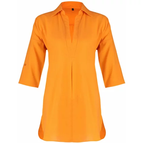 Trendyol Orange Mini Woven 100% Cotton Beach Dress