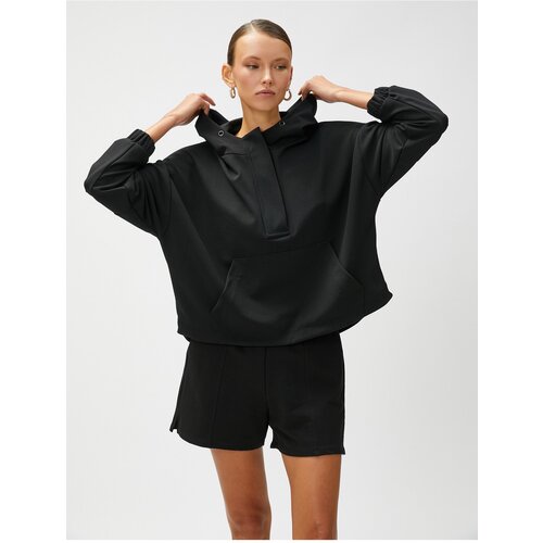 Koton Hooded Sweatshirt Kangaroo Pocket Half Zipper Slike