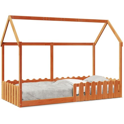 Maison Chic Otroška postelja - Otroški ležaj - Otroški posteljni okvir voščeno rjav 90x200 cm trdna borovina, (21698359) Cene