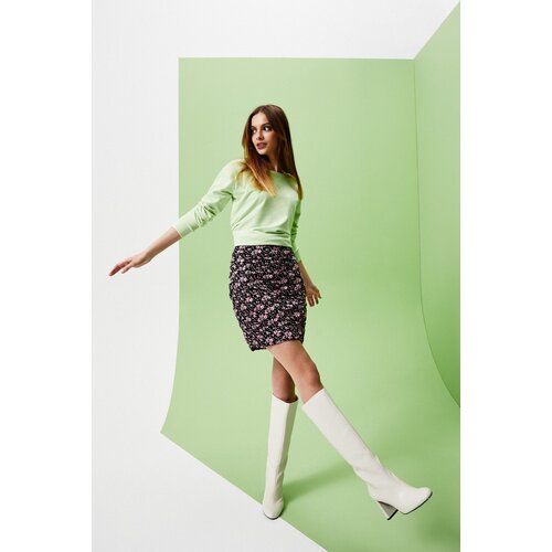 Marisse Floral Pencil Skirt L-Sc-3701 Black Cijene