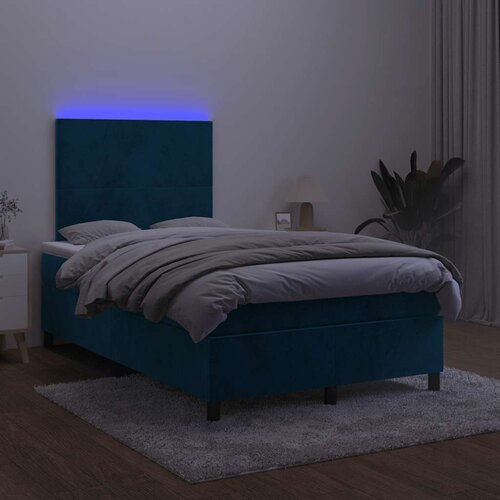  box spring s madracem LED tamnoplavi 120x200 cm bar&amp;scaron;un Slike