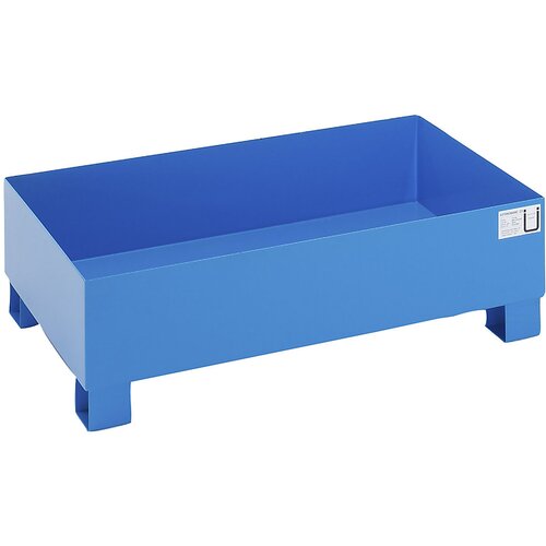 eurokraft basic Jeklena prestrezna kadica za 200-l sode, DxŠxV 1200 x 800 x 360 mm, s certifikatom, modro praškasto lakirana, brez mrežaste rešetke Cene