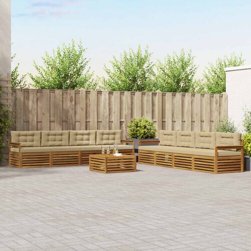  Set vanjskih sofa 9 kom. Prirodna i bež 79 x 79 x 37 cm Slike