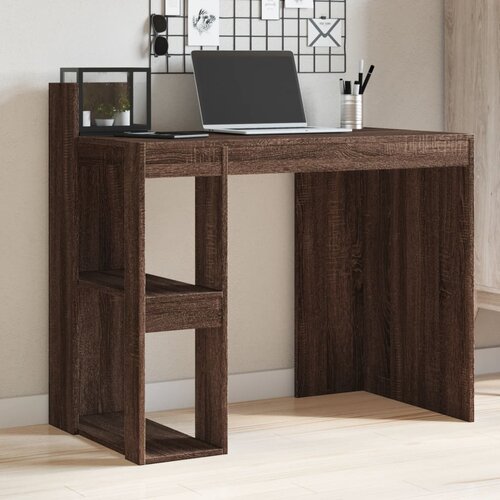 VidaXL Pisarni&amp;scaron;ka pisalna miza rjavi hrast 103,5x56,5x94 cm inž. les Slike
