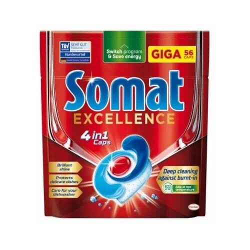 Somat tablete za mašinsko pranje posuđa excellence 56kom Slike