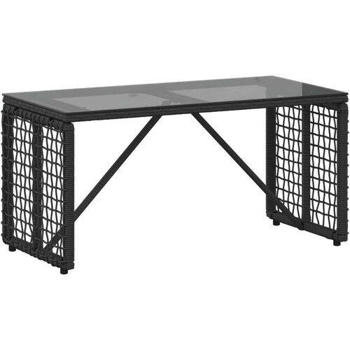  stol Crna 80 x 40 x 40 cm PE Rattan i Staklo - Crna Slike