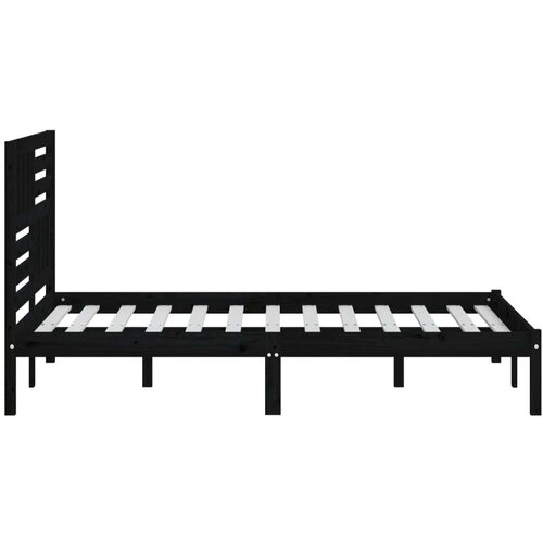 VidaXL okvir za krevet od masivne borovine crni 140 x 190 cm Slike