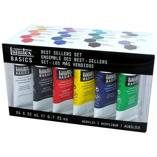 LIQUITEX Akrilne barve Liquitex (set, 24 x 22 ml, osnovne)