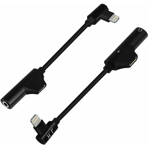 AVIZAR Kotni avdio in polnilni adapter iPhone Lightning na 3,5 mm vticnico in Lightning, HL-092 - crn, (20618074)