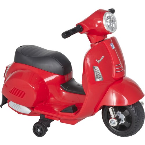 HOMCOM Otroško električno motorno kolo z uradnim dovoljenjem Vespa Baterija 6V, žarometi in rog, za otroke 18-36 mesecev, rdeče, 66,5x38x52cm, (20744888) Cene