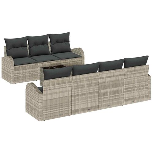 vidaXL Vrtna sedežna garnitura 8 pcs Svetlo siva in temno siva, (5000133719) Cene