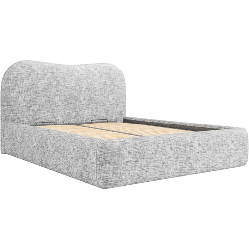 MID.YOU OBLAZINJENA POSTELJA 180 cm x 200 cm , les, tekstil, leseni material siva Slike