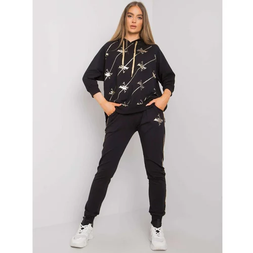Fashion Hunters Black tracksuit with pants