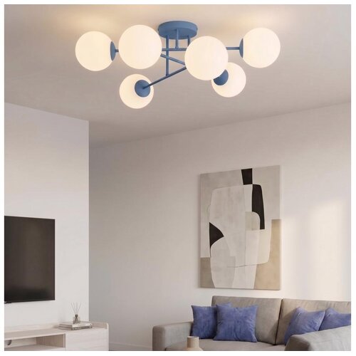  Plafonski luster ROMA 6xE14/10W/230V plava Slike