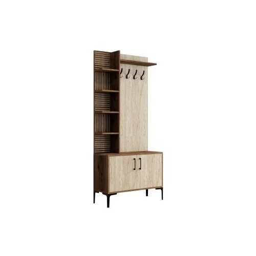 Hanah home Set za ulazni hodnik Vienna D, 90x35x200 cm, Orah Slike